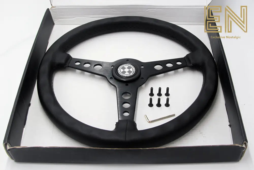 NOS Checkman Black/Black Steering Wheel